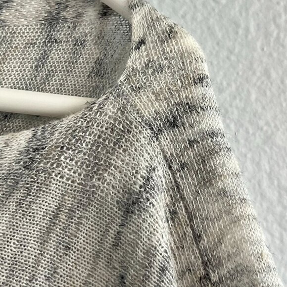 White + Warren Two‎ Way Angled Topper Poncho Gray Heather Linen Blend One Size - Picture 7 of 9